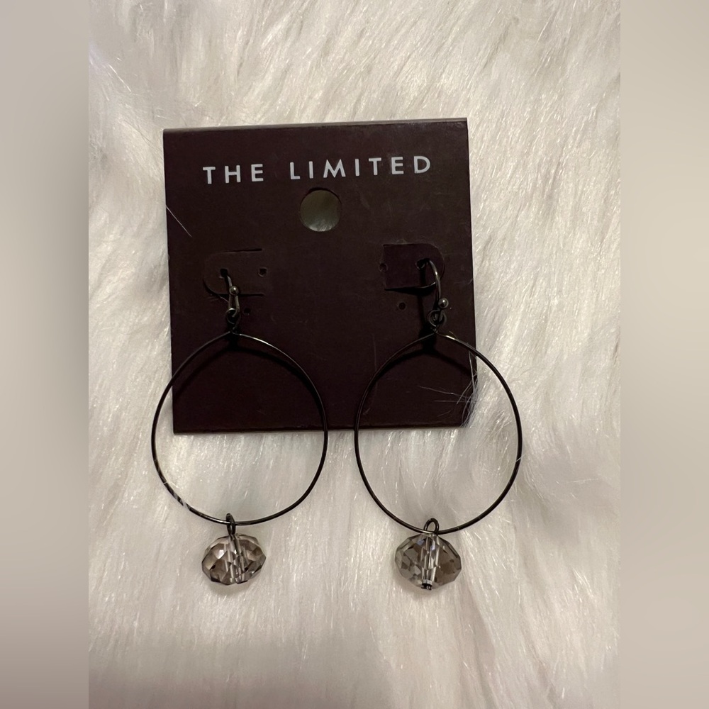 The Limited Black and Silver Hoop Earrings